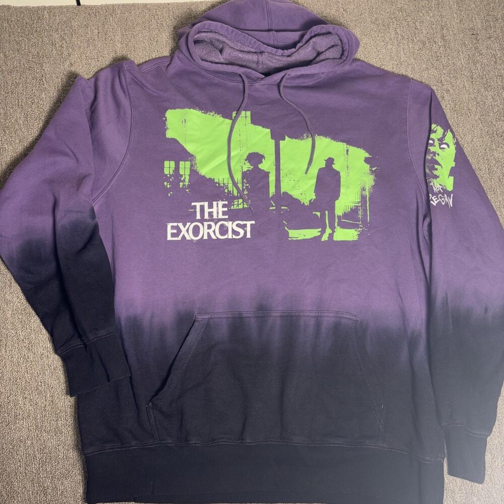 The Exorcist Movie Hoodie Purple Tie Dye XL Back To School